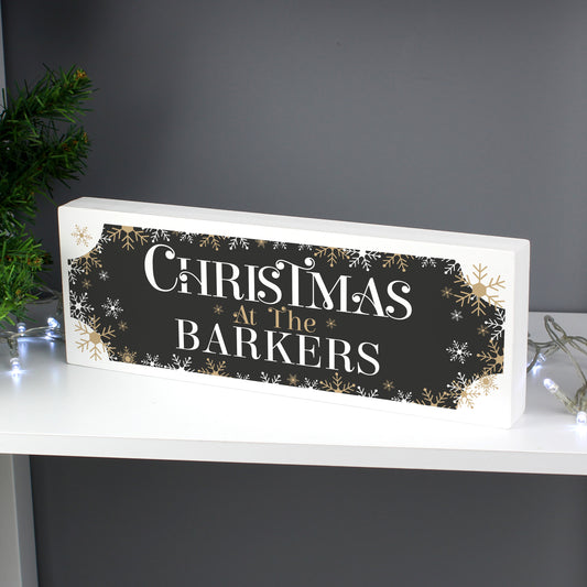 Personalised Family Christmas Wooden Mantle Decoration