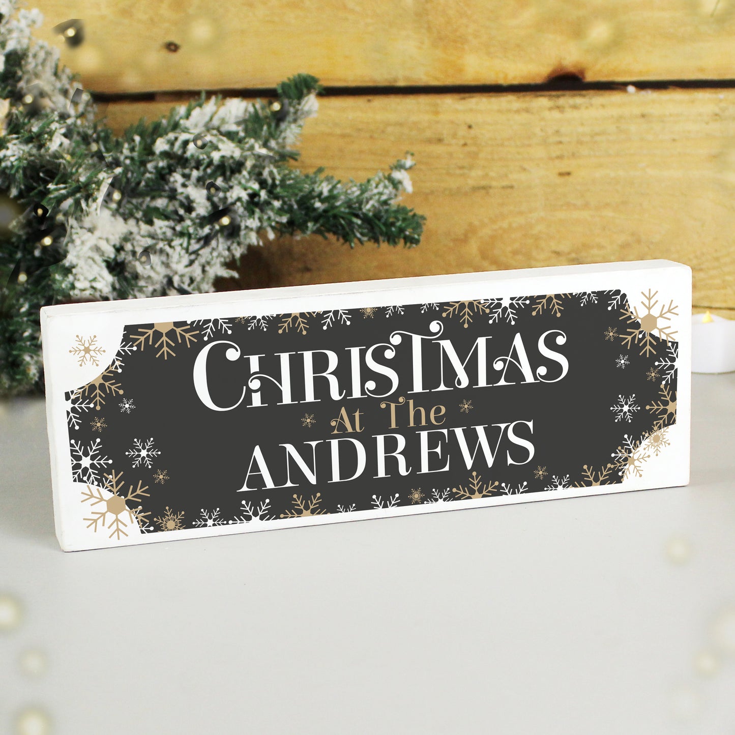 Personalised Family Christmas Wooden Mantle Decoration