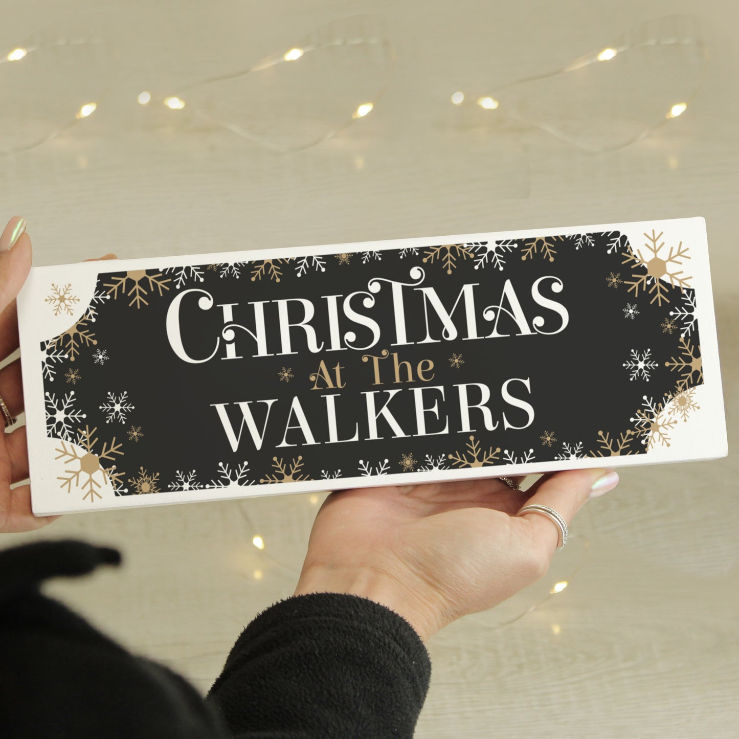 Personalised Family Christmas Wooden Mantle Decoration