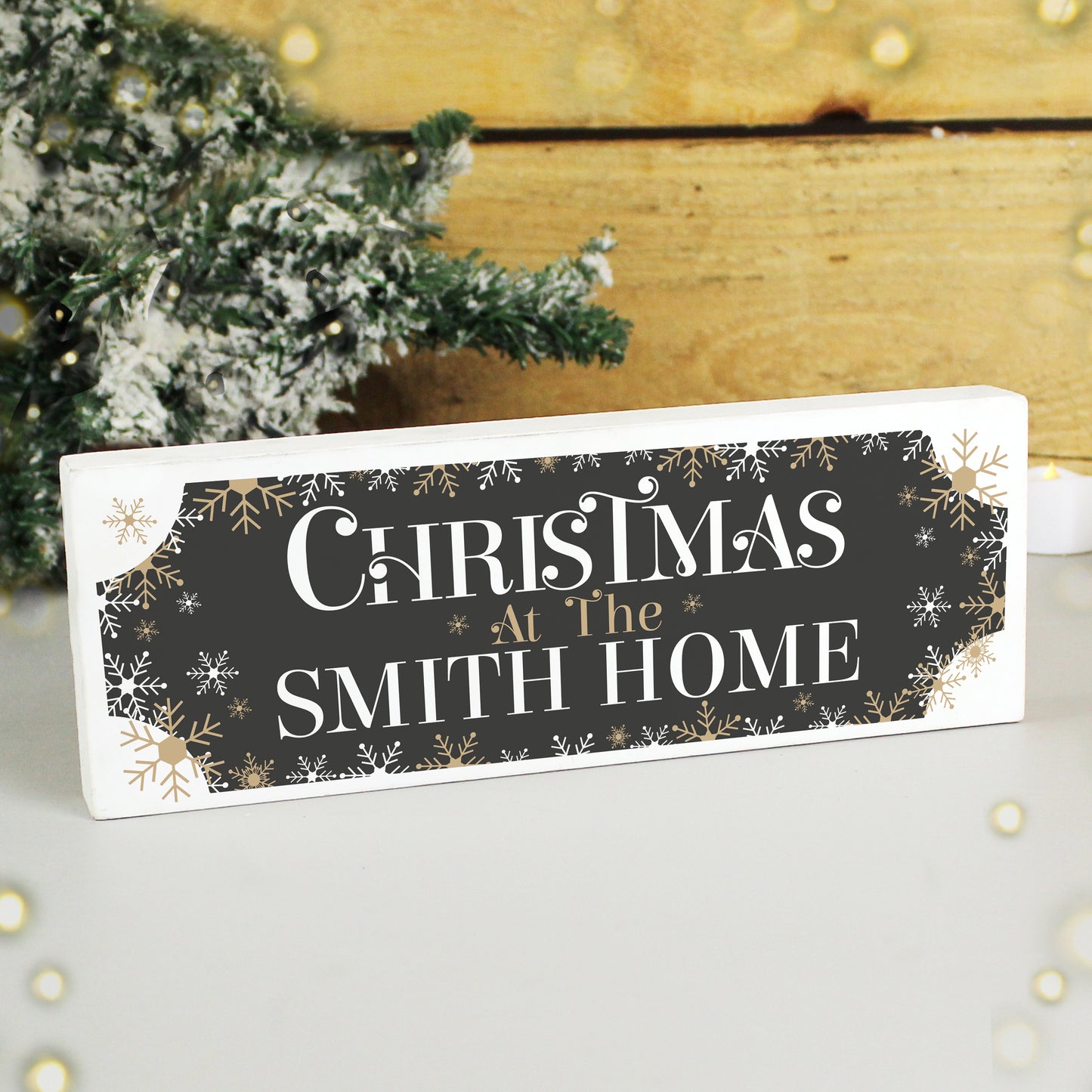 Personalised Family Christmas Wooden Mantle Decoration