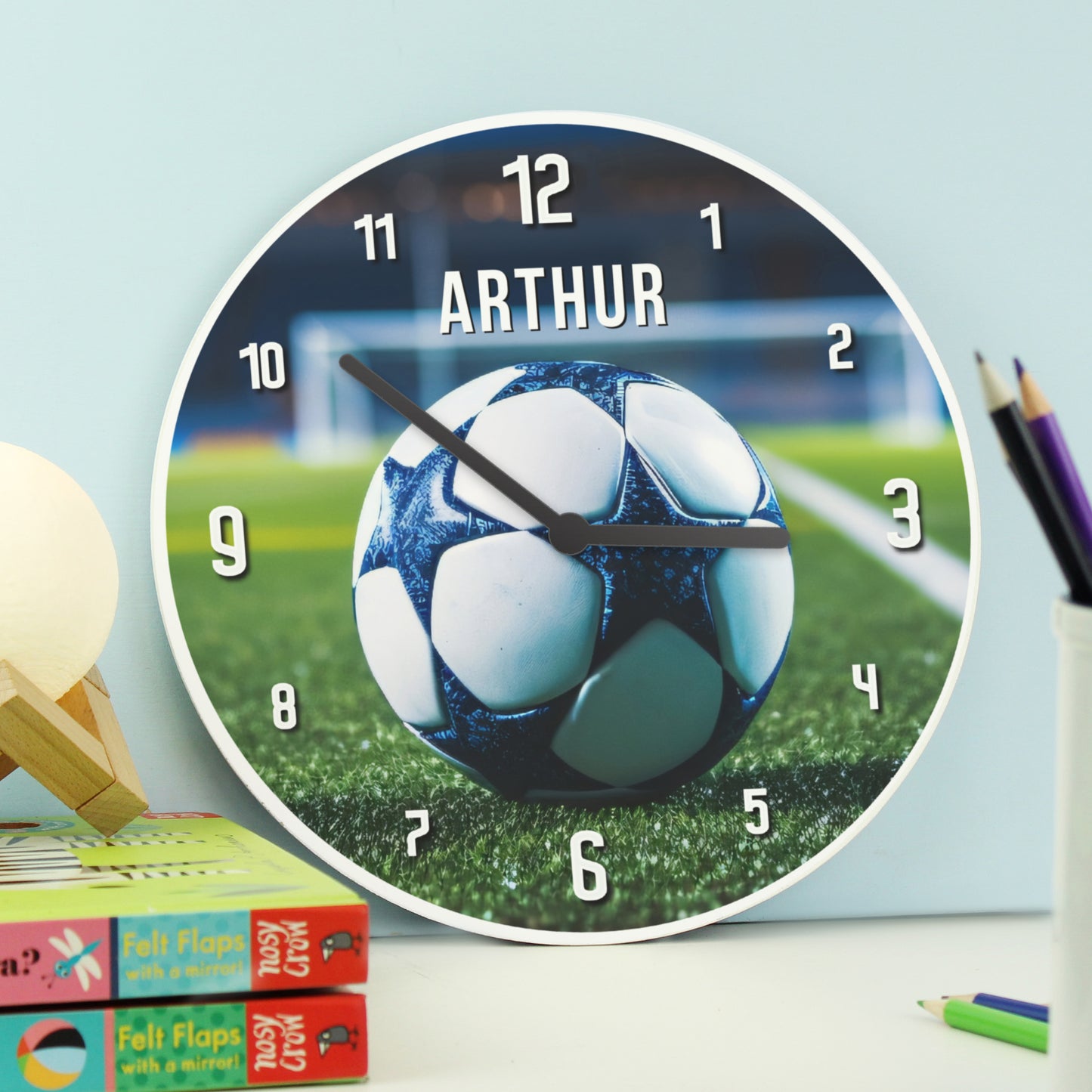 Personalised Football Wooden Children's Clock