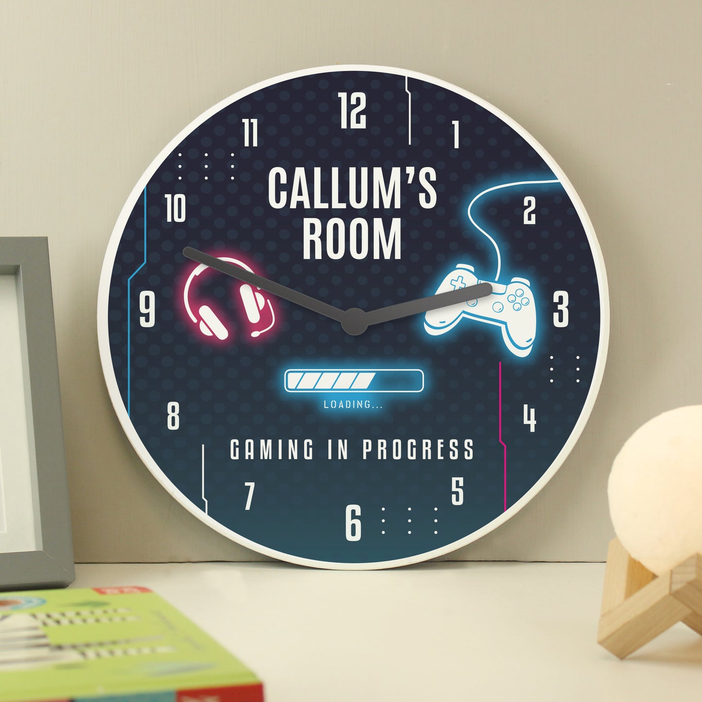 Personalised Gaming Wooden Children's Clock