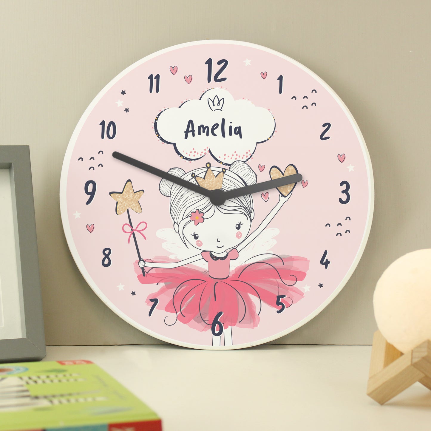 Personalised Fairy Wooden Children's Clock