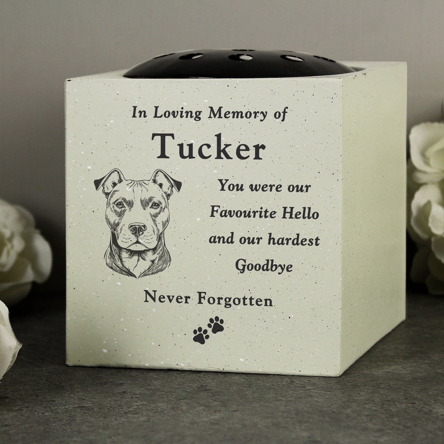 Personalised Dog Breed Memorial Garden Vase