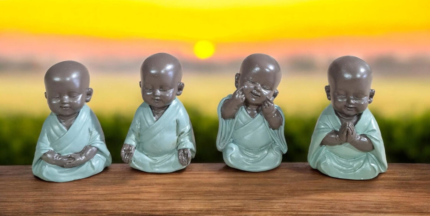 Buddha Ornament In Gift Bag Set Of 4, 6cm