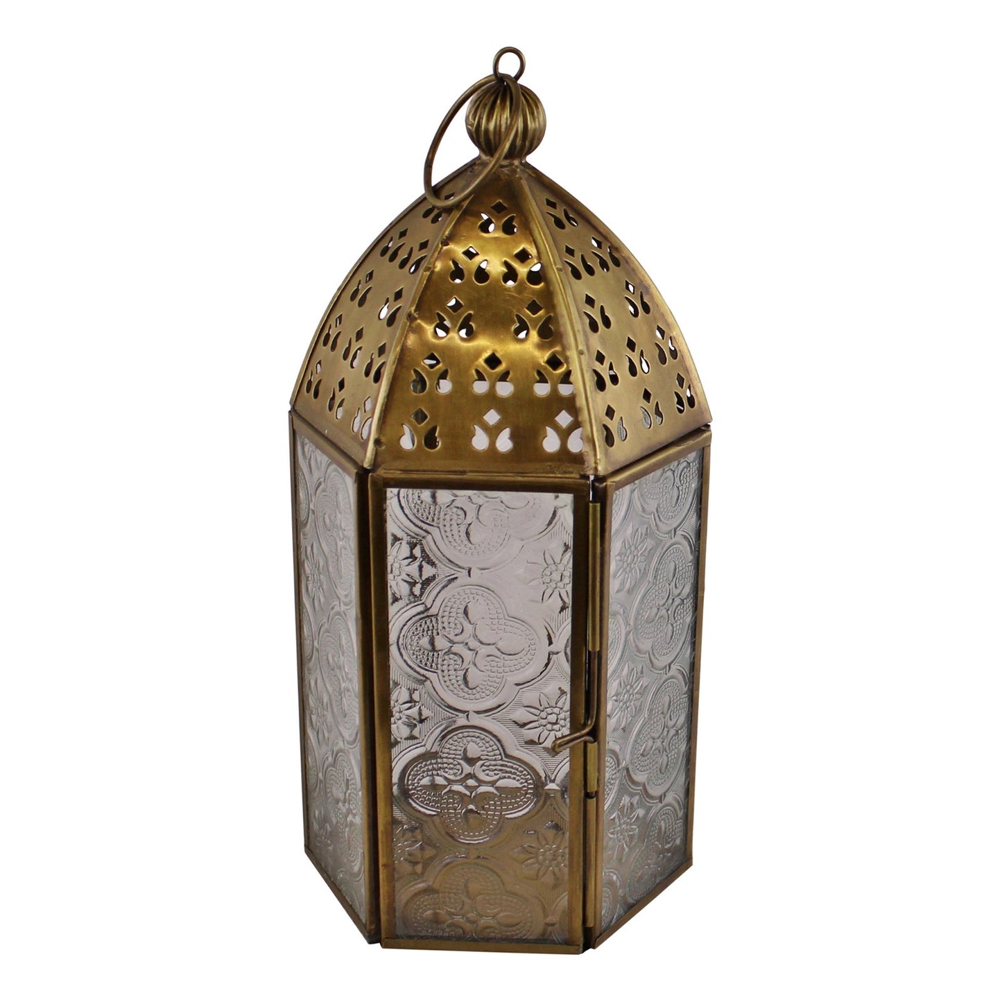 Small Gold Metal Moroccan Style Kasbah Candle Lantern