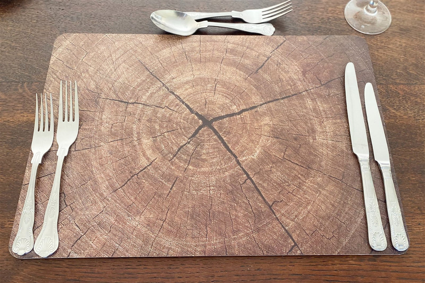 Set of Four Rectangular Bark Design Place Mats