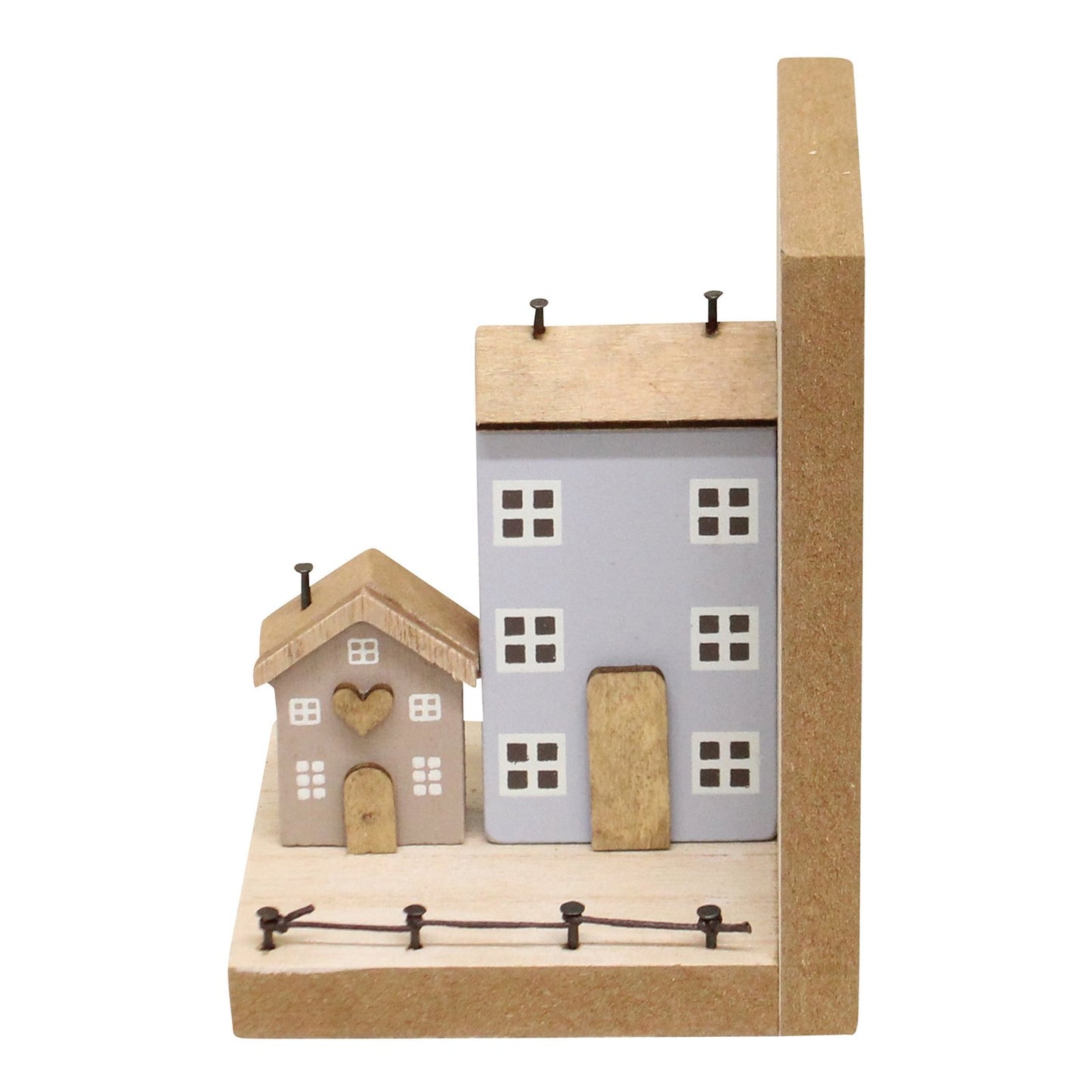 Pair of Bookends, Wooden Houses Design