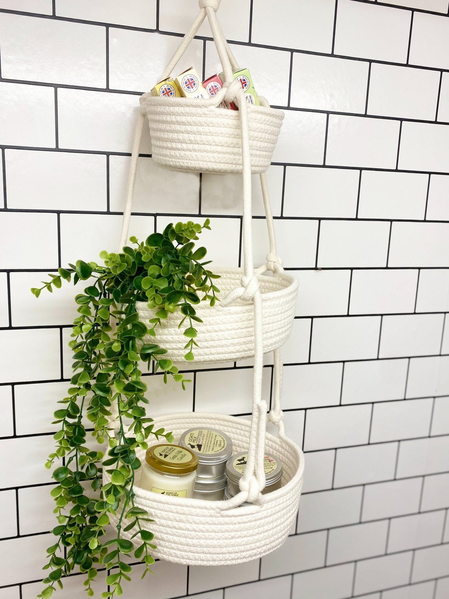 Three Rope Hanging Baskets