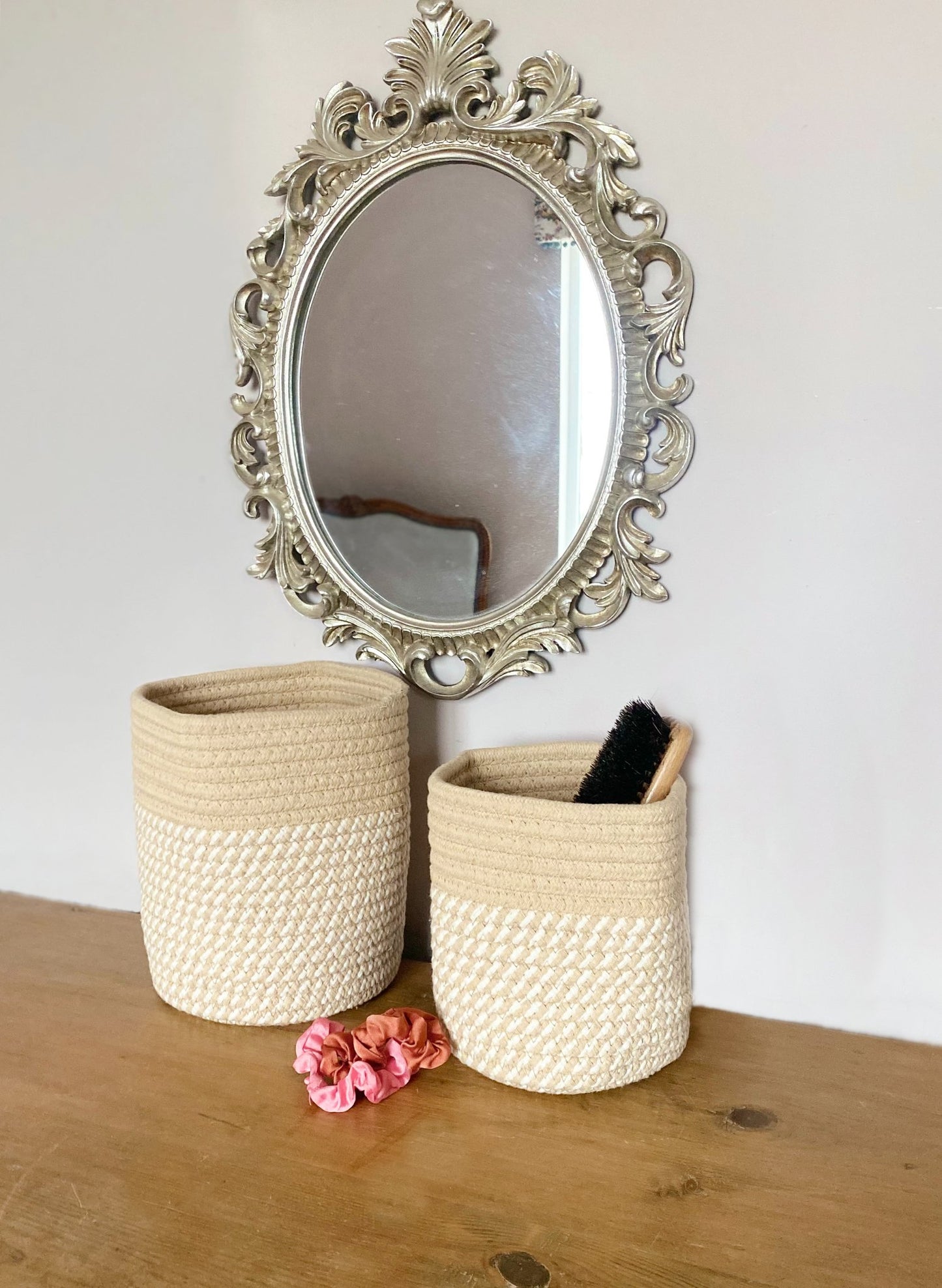 Set Of Two Cotton Rope Baskets