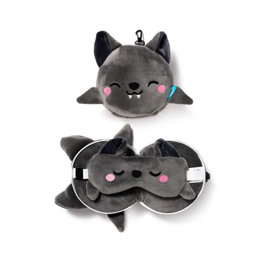 Relaxeazzz Travel Pillow & Eye Mask - Adoramals Dexter the Bat