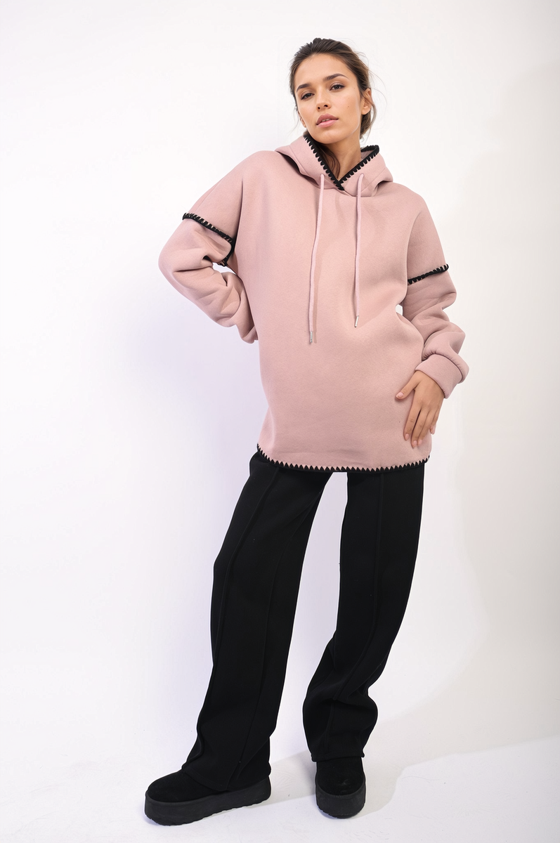 Blanket Stich Knitted Hoodie