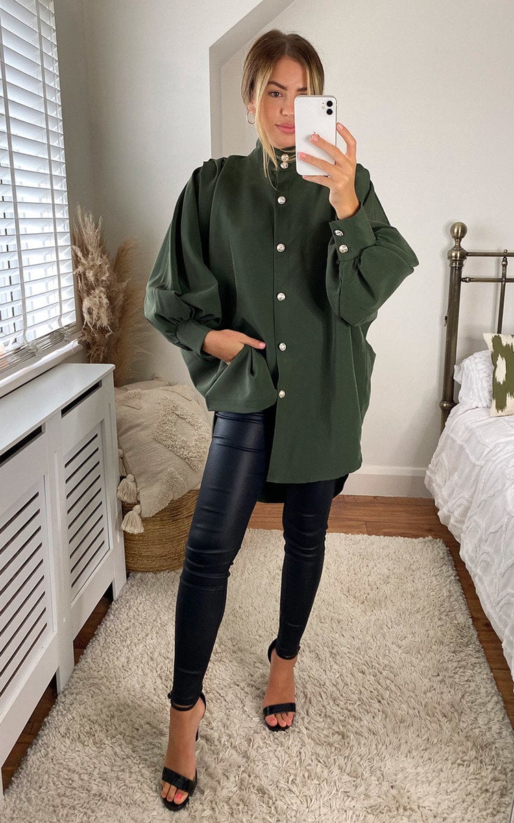 Oversized High Neck Shirt