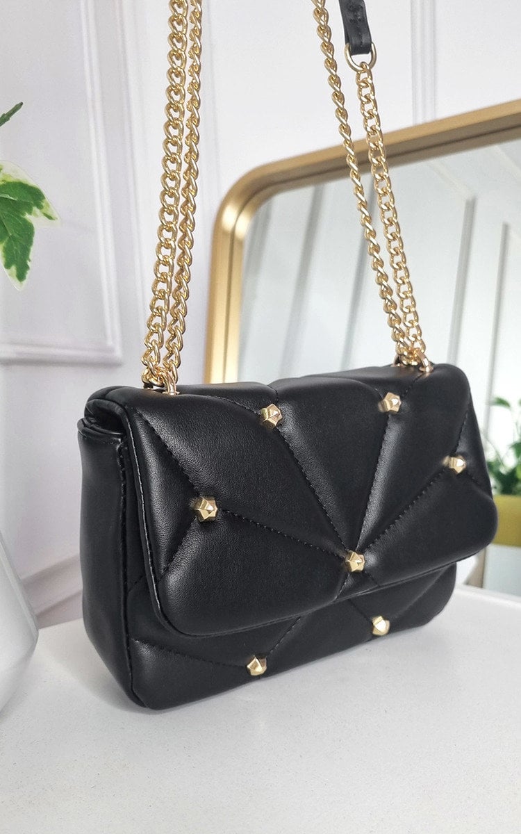 Studded with Chain Detail Handbag