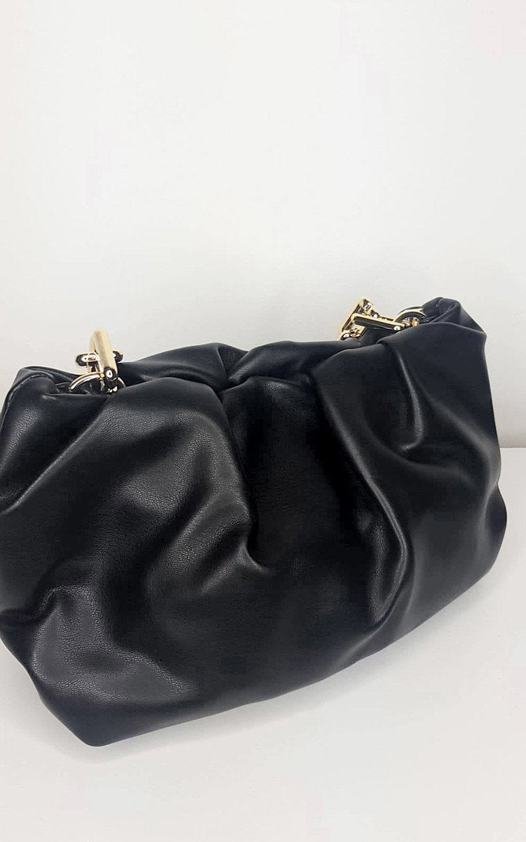 Faux Leather Chain Detail Bag