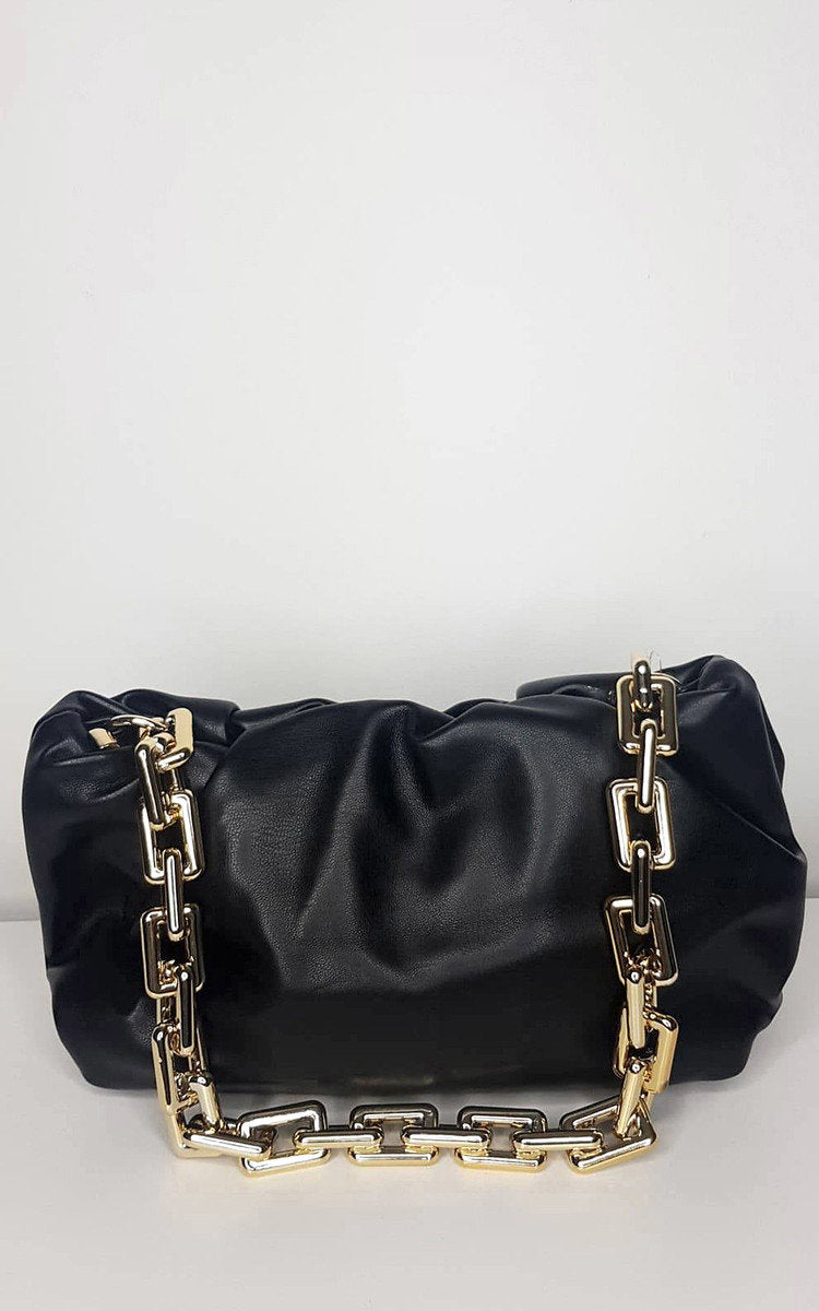 Faux Leather Chain Detail Bag