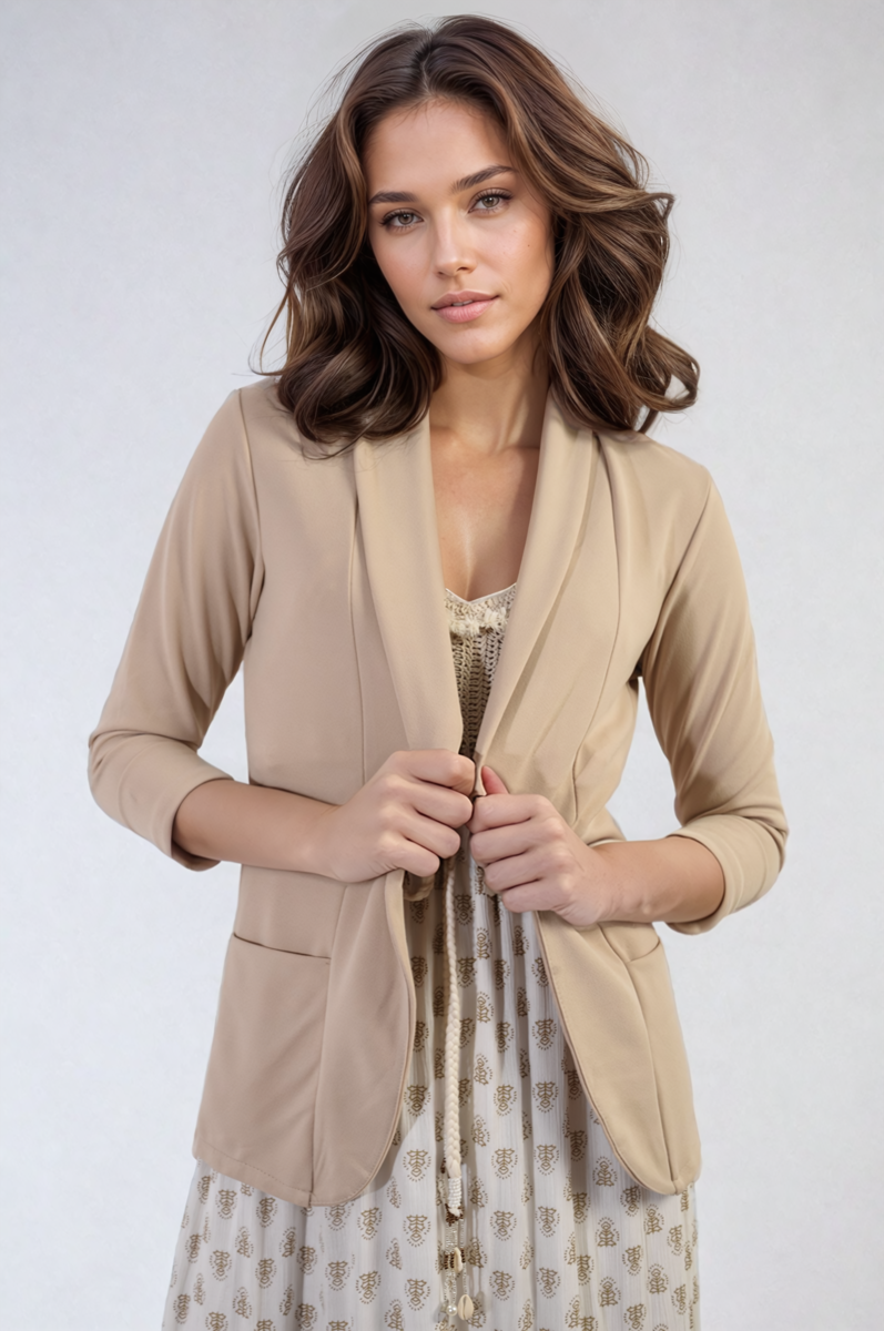 Open Front Cardigan with Front Pockets