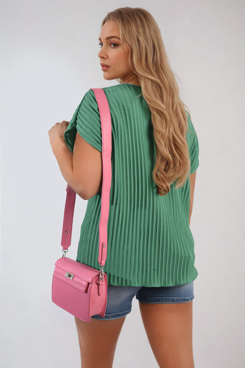 Short Sleeve Pleated Top