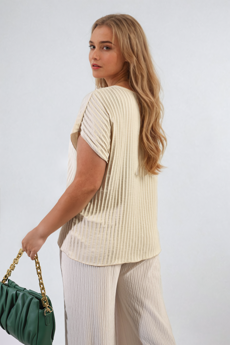 Short Sleeve Pleated Top