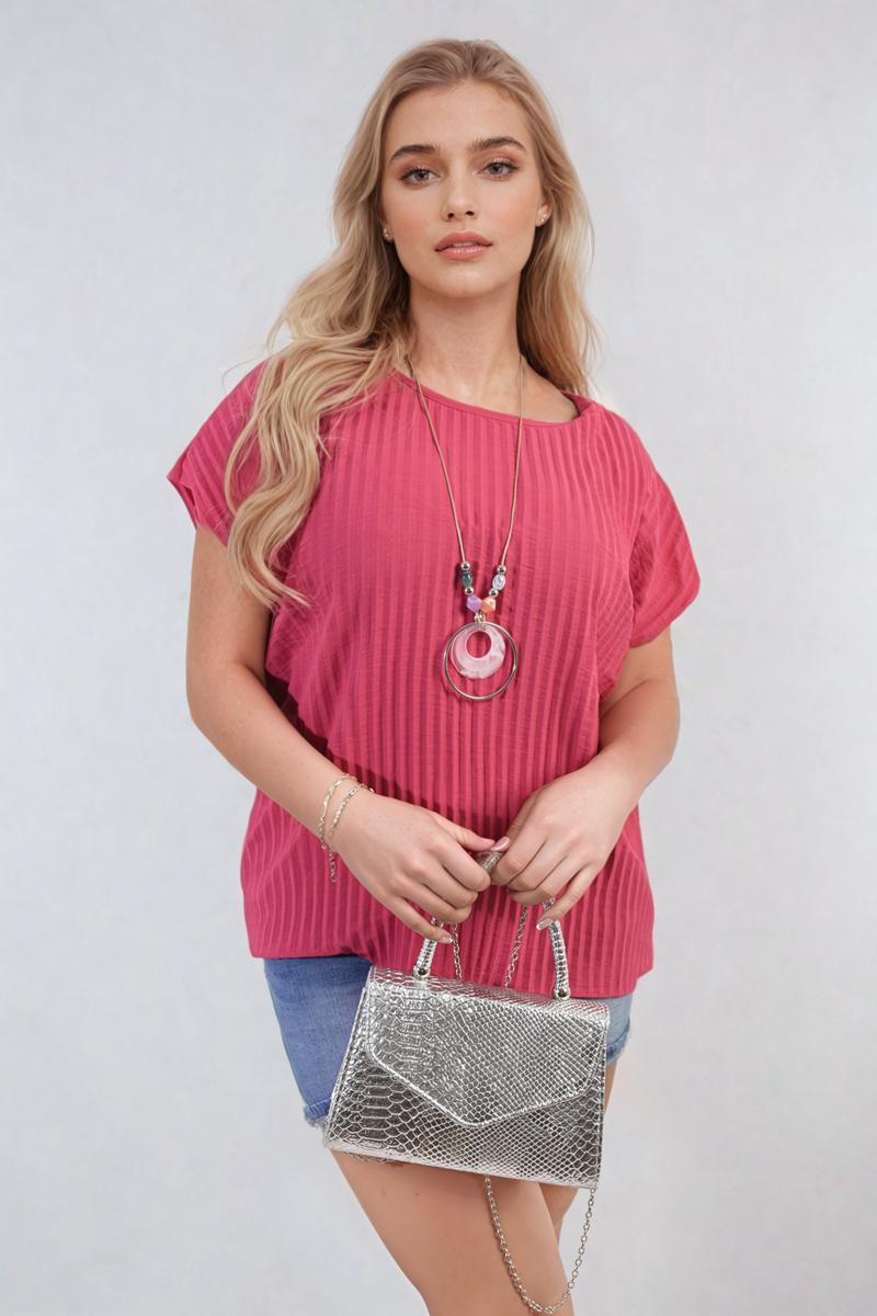 Short Sleeve Pleated Top