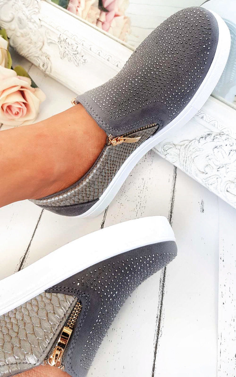 Slip On Embellished Trainers