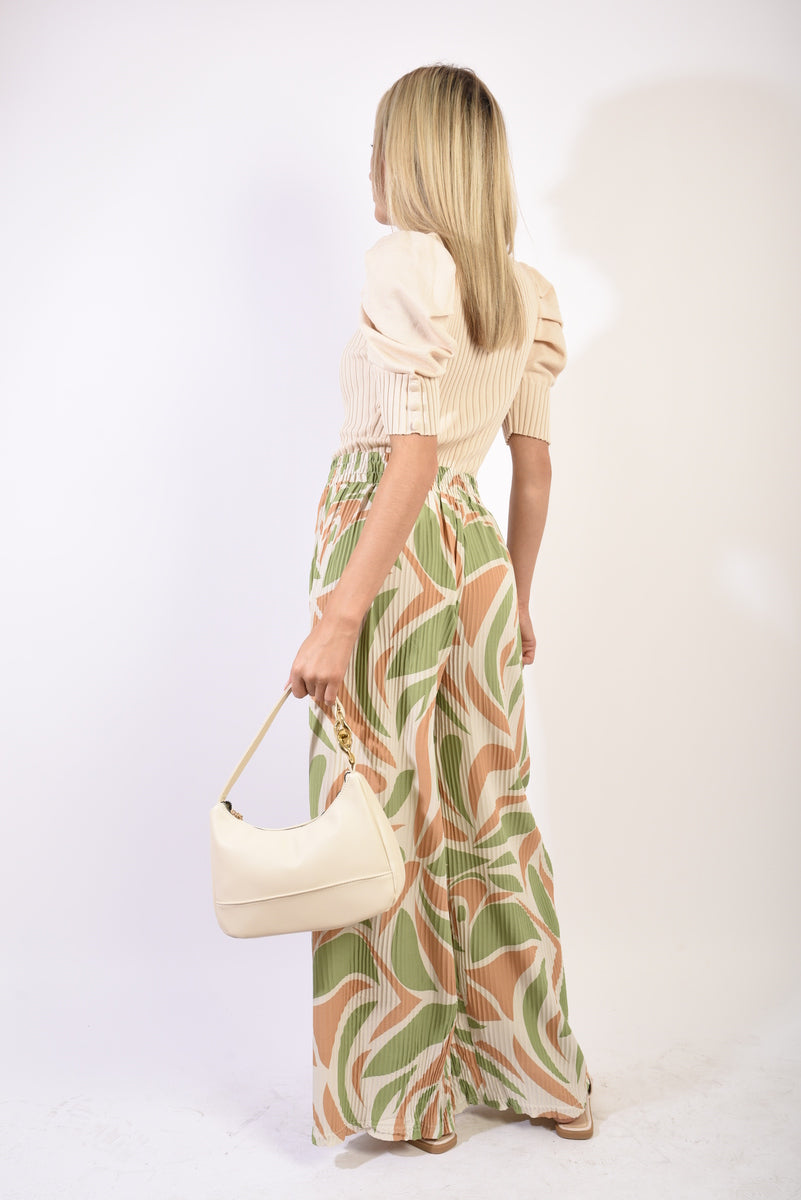 Abstract Pattern Wide Leg Trousers