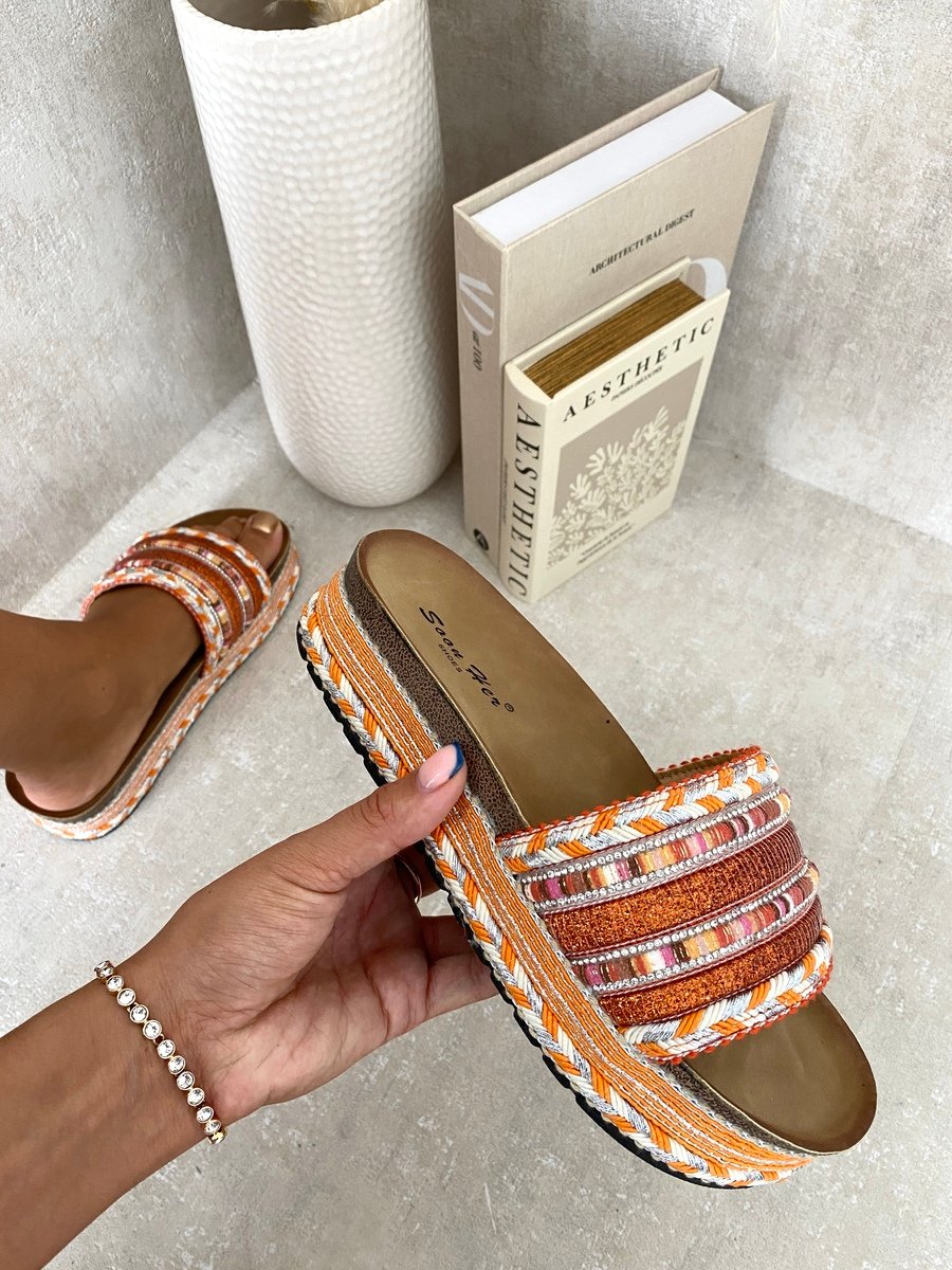 Thick Wedge Heel Braided Platform Sandals