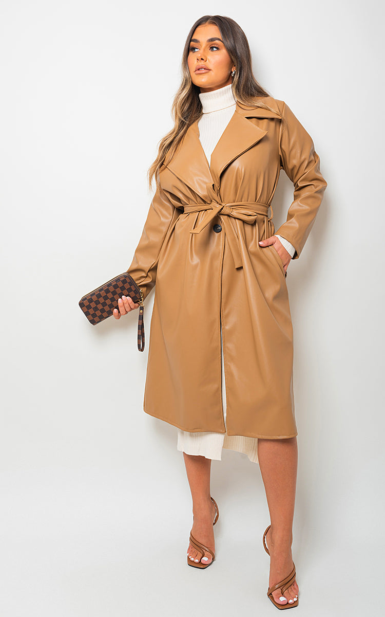 Longline Belted Trench Coat