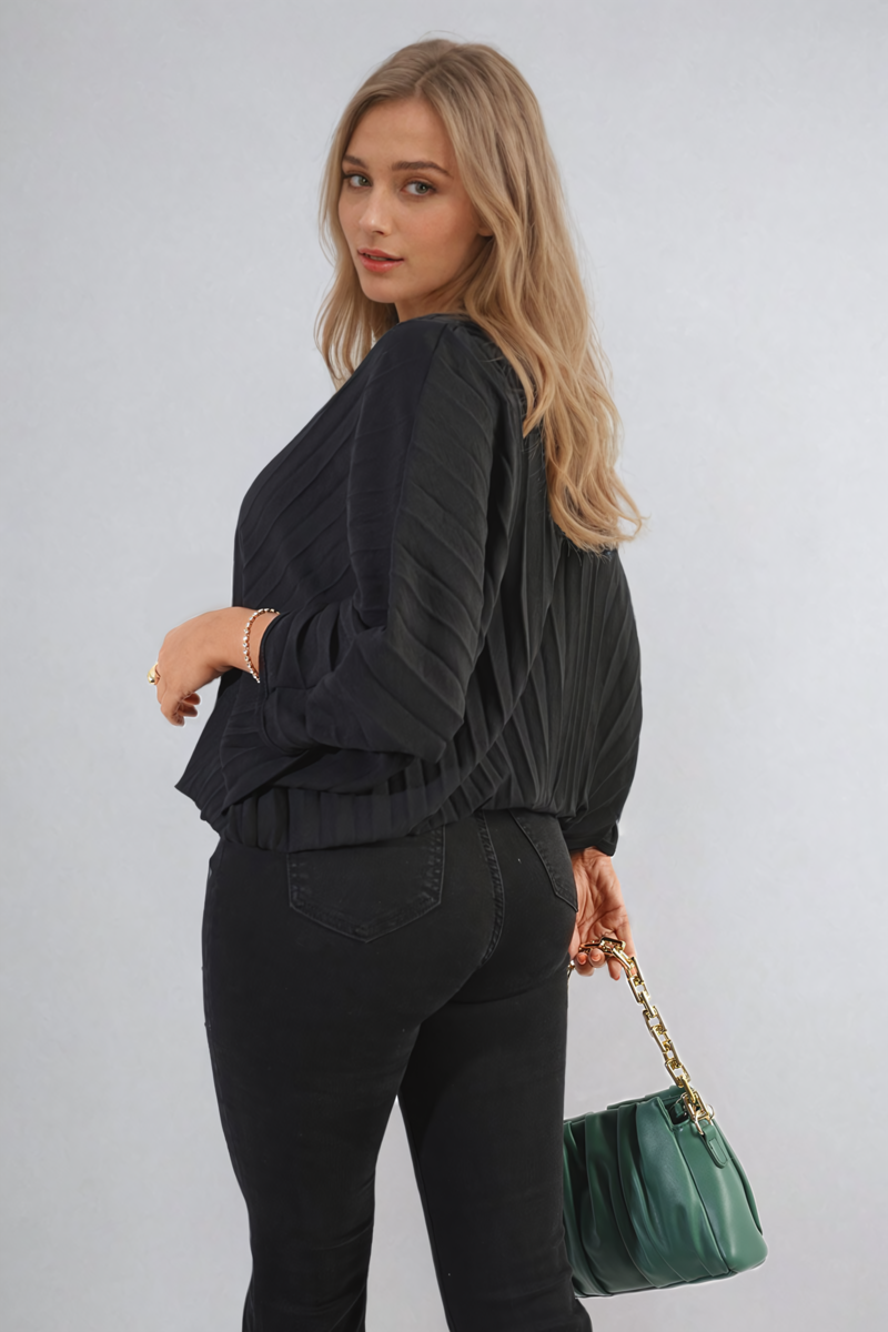 Batwing Oversized Pleated Top