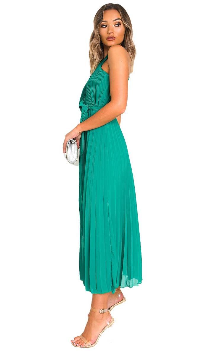 Pleated Crossover Maxi Dress