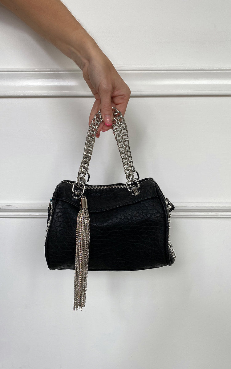 Studded with Chain Detail Handbag