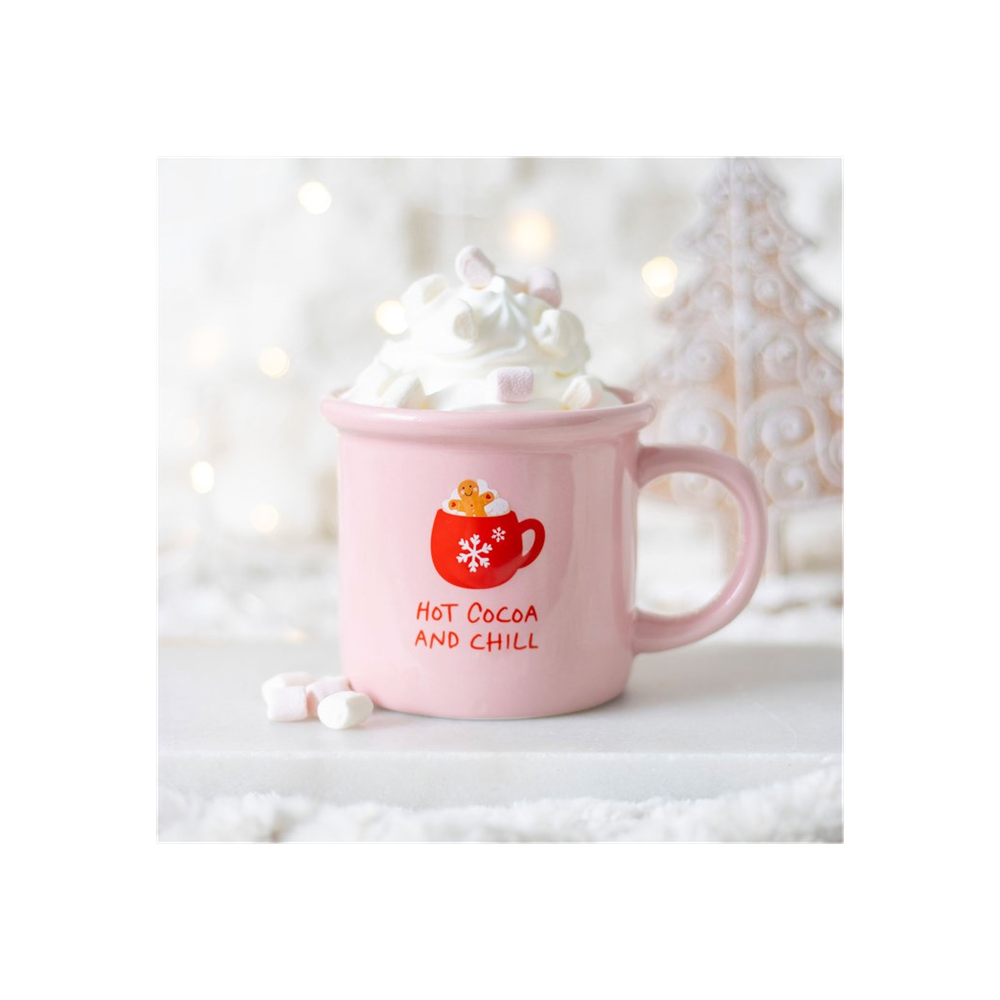 Pink Hot Cocoa and Chill Mug