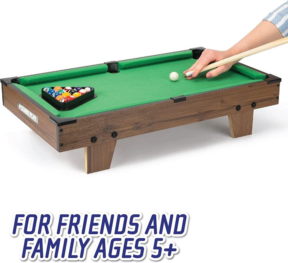 Power Play Kids Pool Billiard Snooker Indoor Table Top Game - 20"