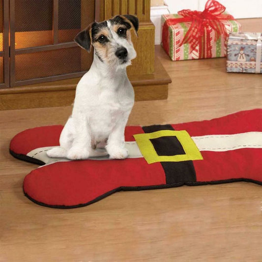 Aquarius Bone Design Christmas theme Bed for Dogs & Other Pets, Red