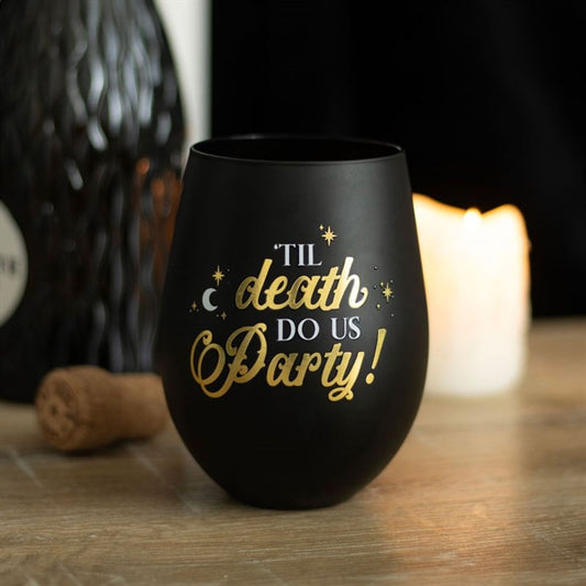 Til Death Do Us Party Stemless Wine Glass