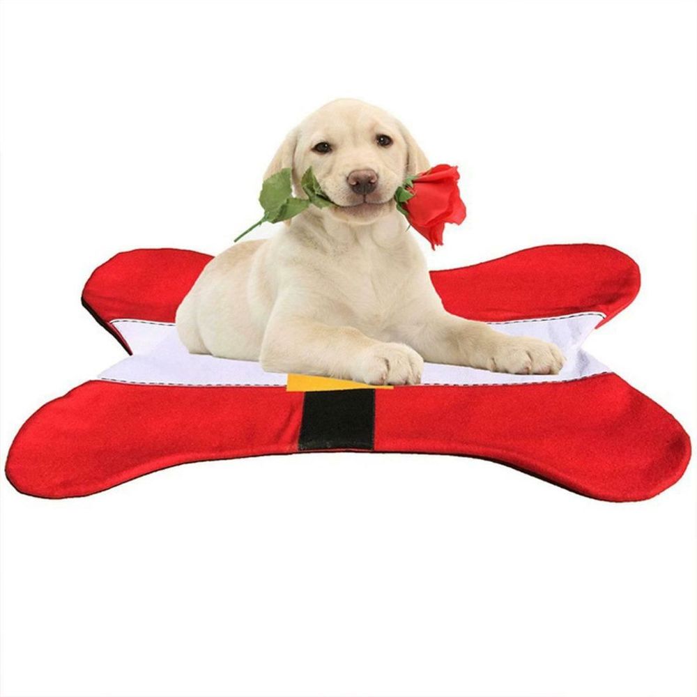 Aquarius Bone Design Christmas theme Bed for Dogs & Other Pets, Red