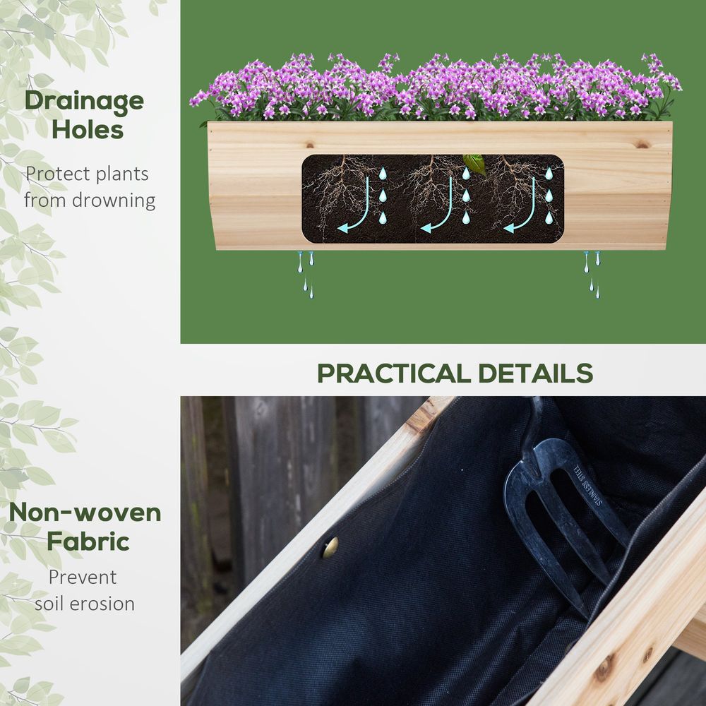 Wood Raised Garden Bed Planter Box with Stand