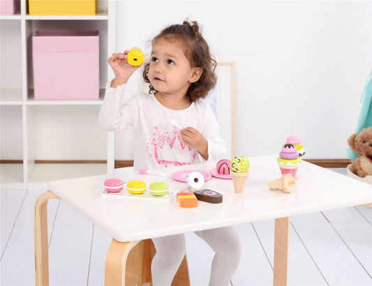 Lelin Wooden 25 Pieces Ice Cream Selection Pretend Play Set