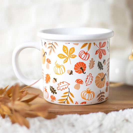 Autumn Leaves and Pumpkins Mug