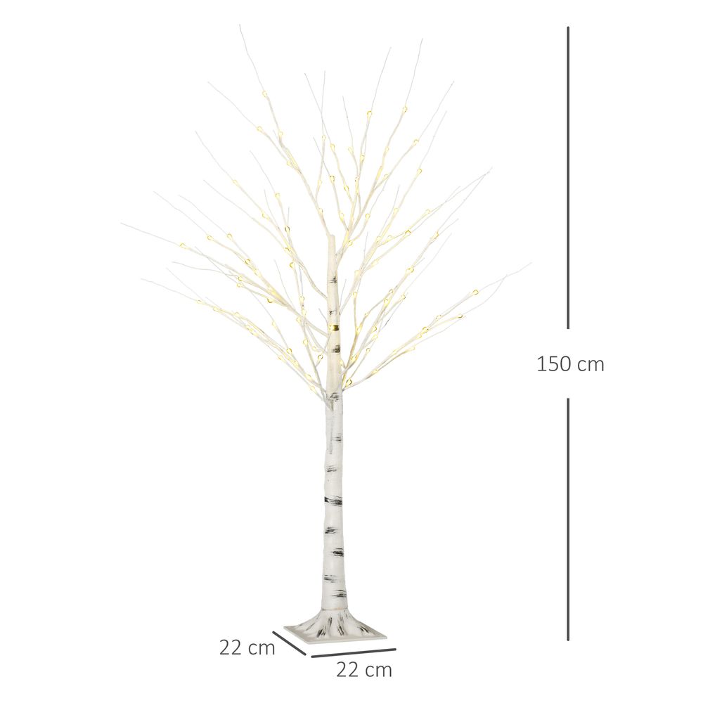 5ft Artificial White Birch Tree Light  96 Warm White Pre-Lit LED Light