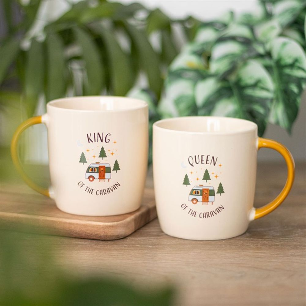 Camping King and Queen Couples Mug Set