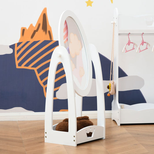 Free Standing Dressing Mirror Kids with Storage For 3- 8 Years Old