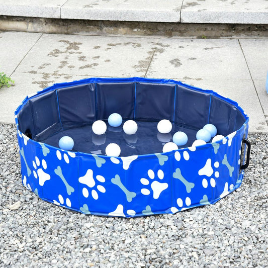 Dog Swimming Pool Foldable Pet Bathing Shower Tub Padding Pool 80cm S Pawhut