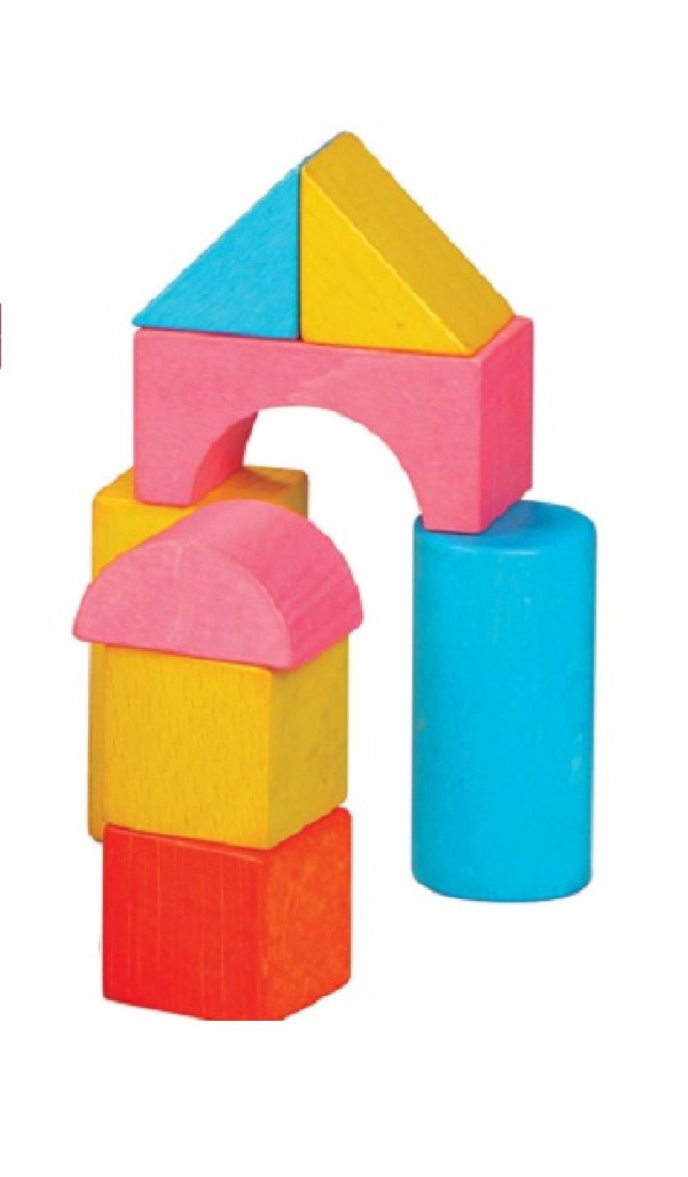 Lelin [50 Blocks] Wooden Building Shape Construction Blocks For Children Kids