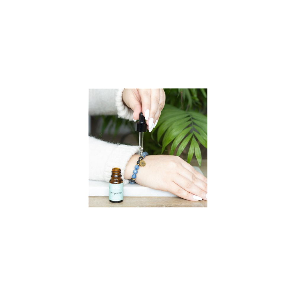 Inner Peace Blue Lace Agate Crystal Essential Oil Bracelet