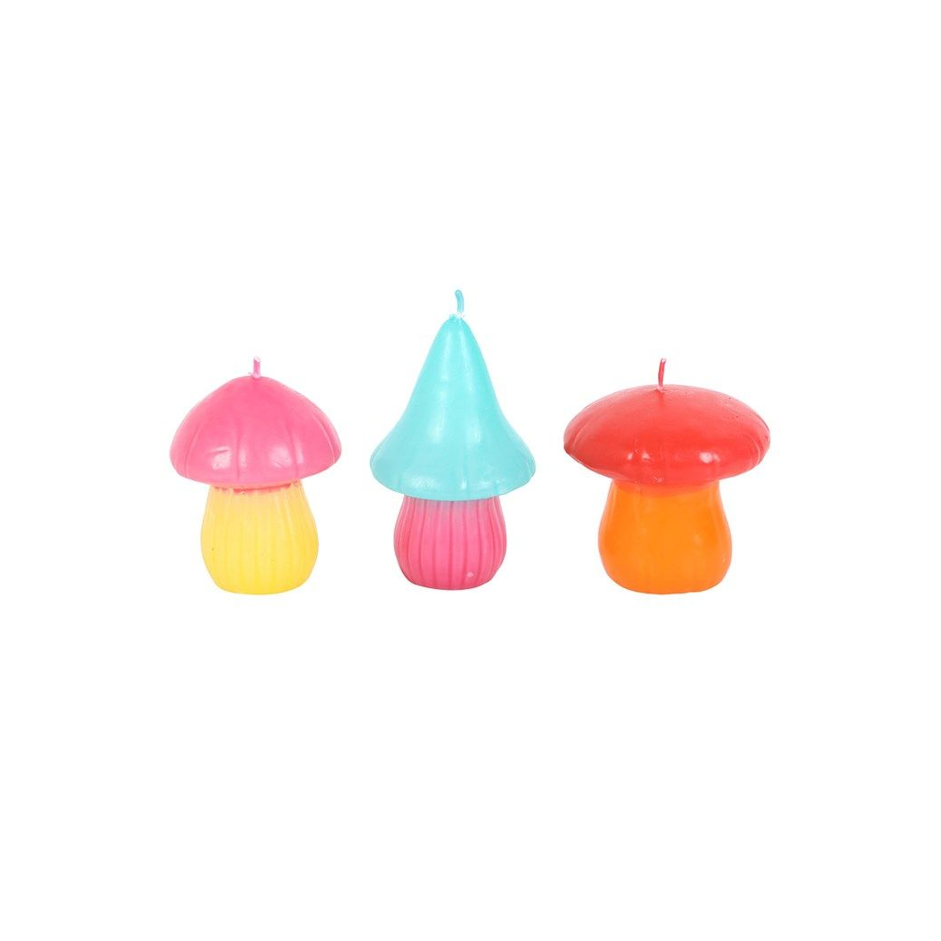 Set of 3 Mushroom Shaped Candles