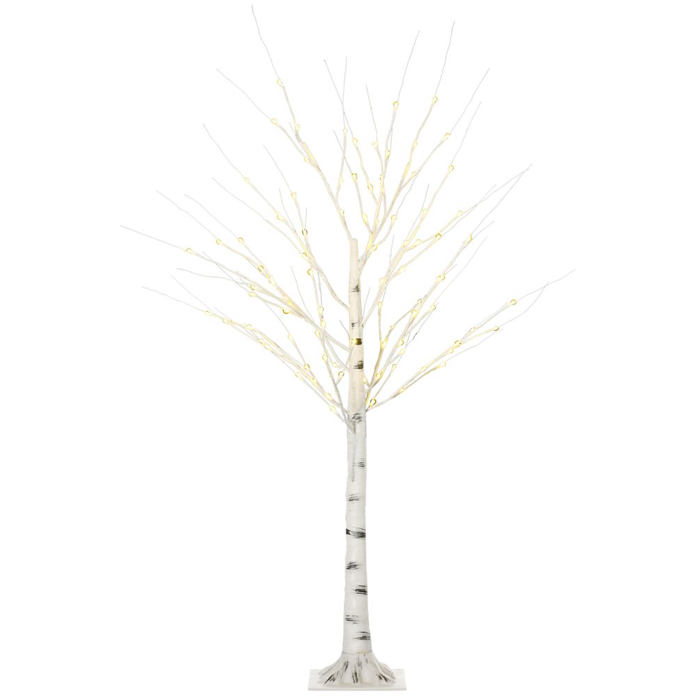 5ft Artificial White Birch Tree Light  96 Warm White Pre-Lit LED Light