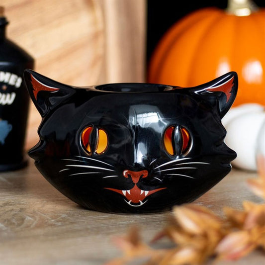Spooky Black Cat Oil Burner