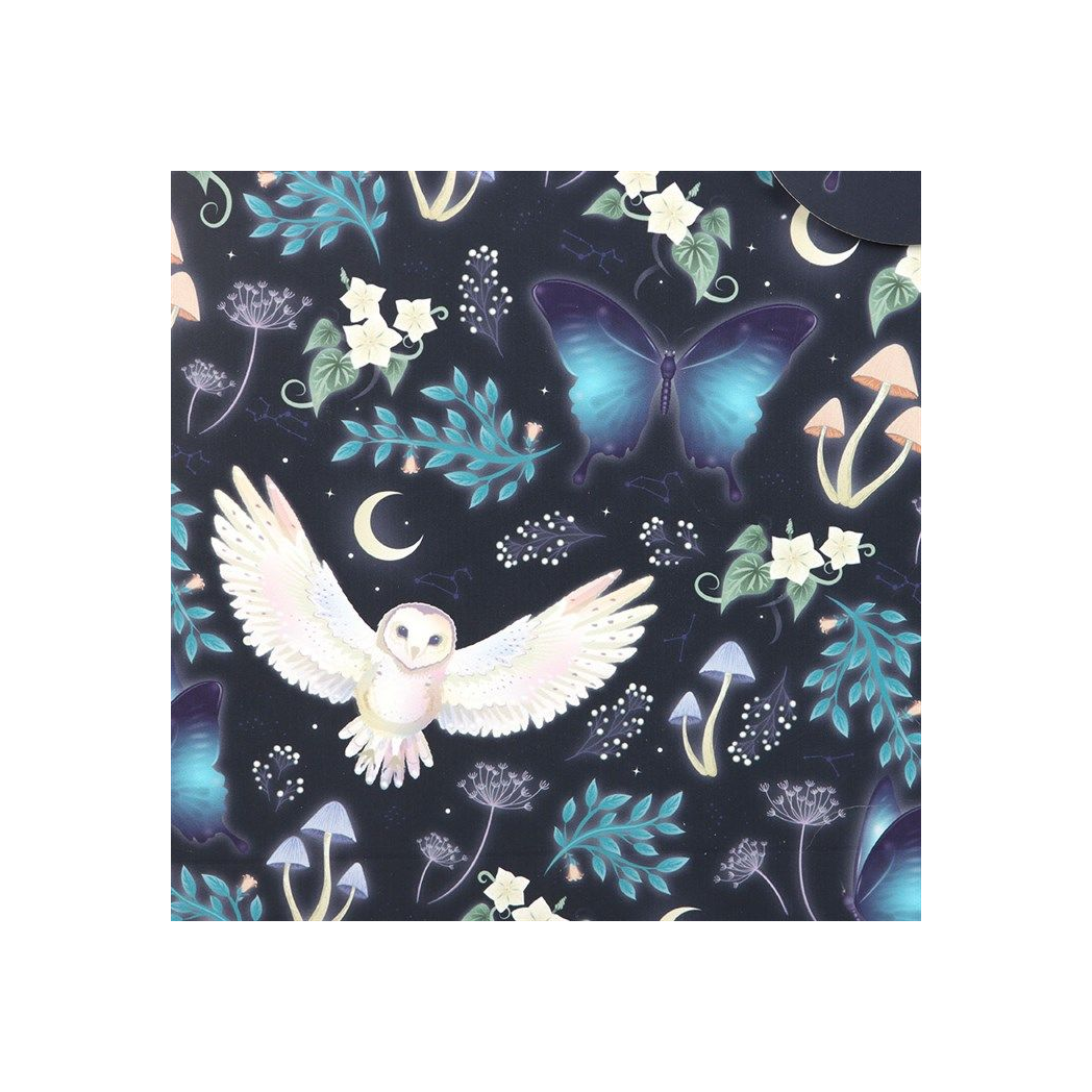 23cm Midnight Forest Owl Print Gift Bag