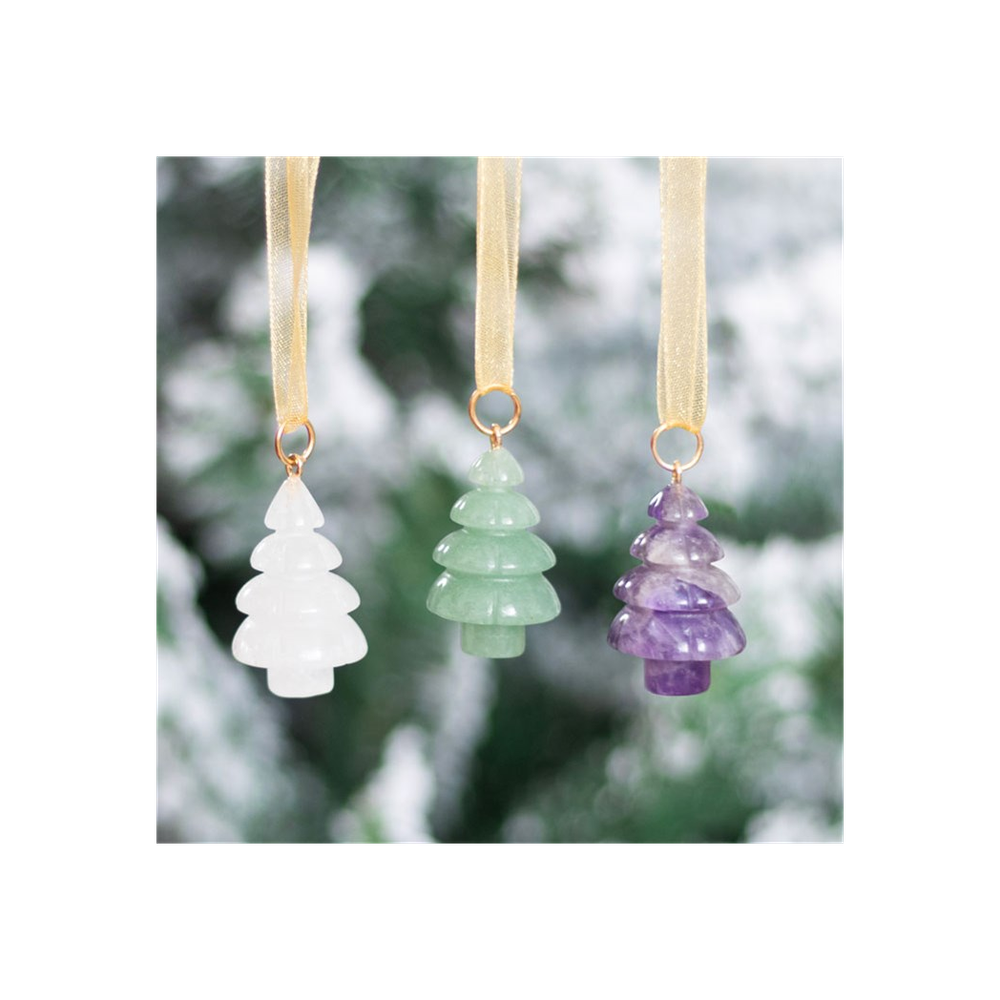 Set of 3 Crystal Christmas Tree Decorations